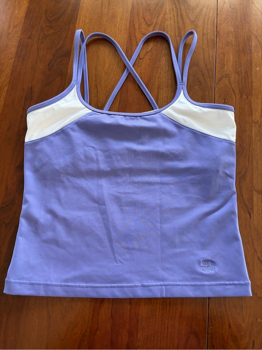 Moving Comfort Criss Cross Shelf Bra Tank Top Purple DriLayer Size: L